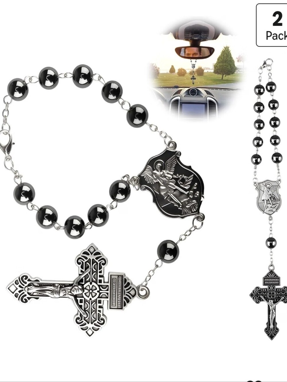 St. Michael Rosary For Rear View Mirror